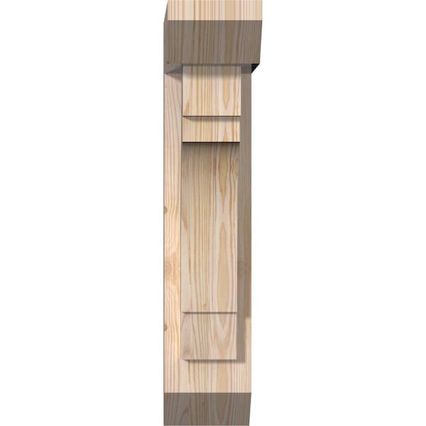 Merced Slat Smooth Bracket W/ Offset Brace, Douglas Fir, 5 1/2W X 14D X 26H